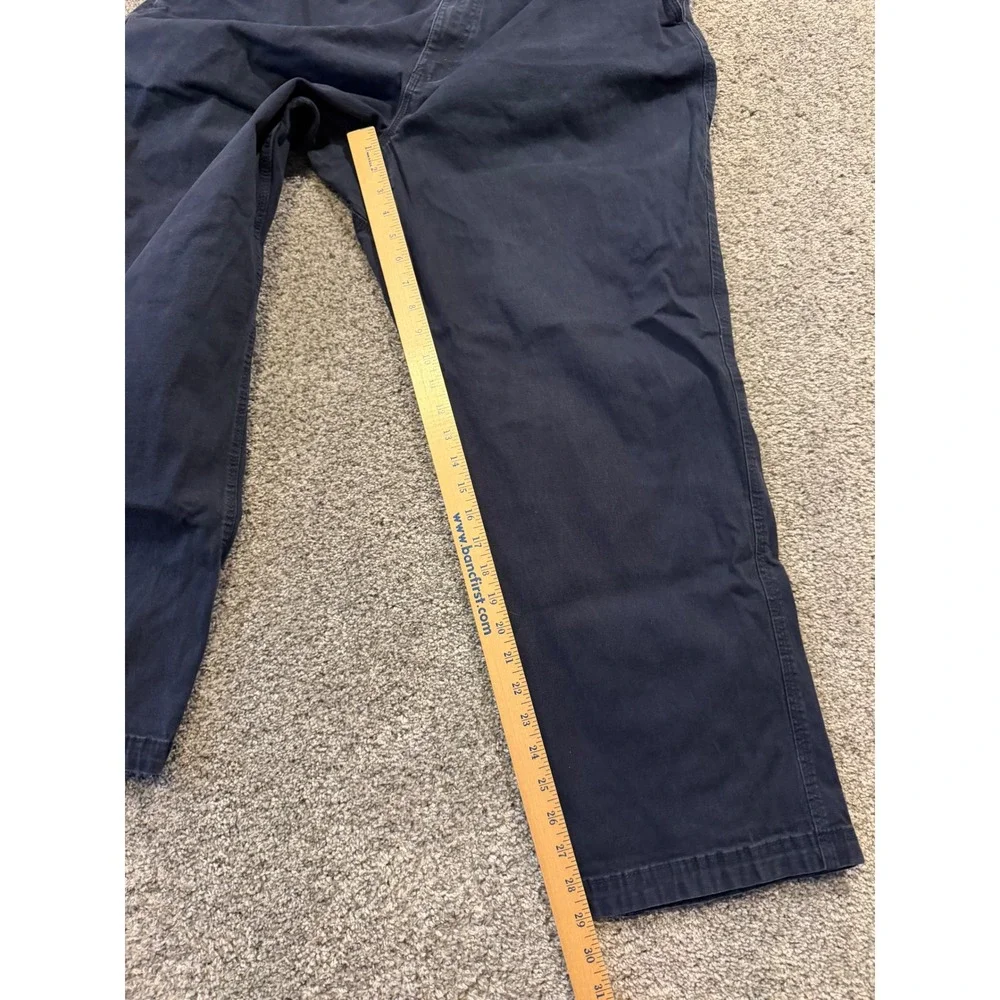 Duluth Trading Co Work Pants Mens 44x30 Navy Flex Fire Hose Relaxed Fit Canvas